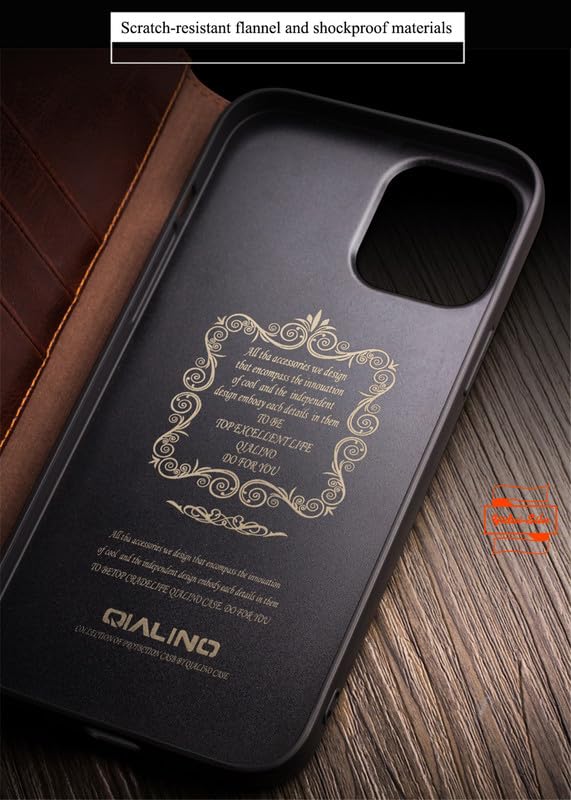 Etui na telefon iPhone 15 Plus z prawdziwej skóry (3 przegródki na karty, ręczne wykonanie, klasyczny styl】 Etui z klapką odporne na uderzenia i odciski palców, etui do iPhone 15 Plus 6,1"