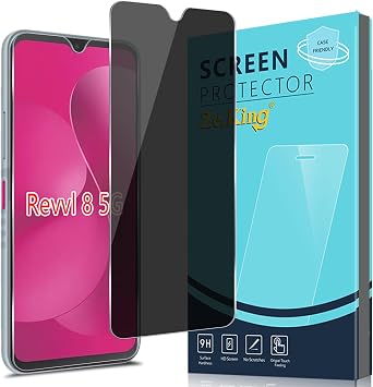 Zeking [2 Pack] for T-Mobile Revvl 8 5G Privacy Tempered Glass Screen Protector, Anti-Spy[Anti-Scratch] HD Clarity 9H Hardness[Bubble Free]