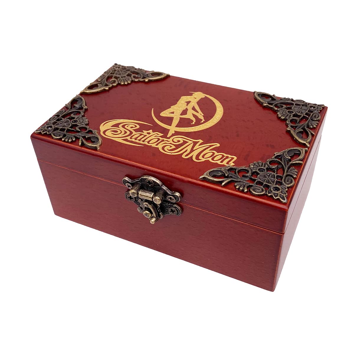 Youtang Jewelry Music box with Mirror Carved Wood Musical Box Wind up Gift Box (Melody:Moonlight Densetsu, Gold movement) - Image 2