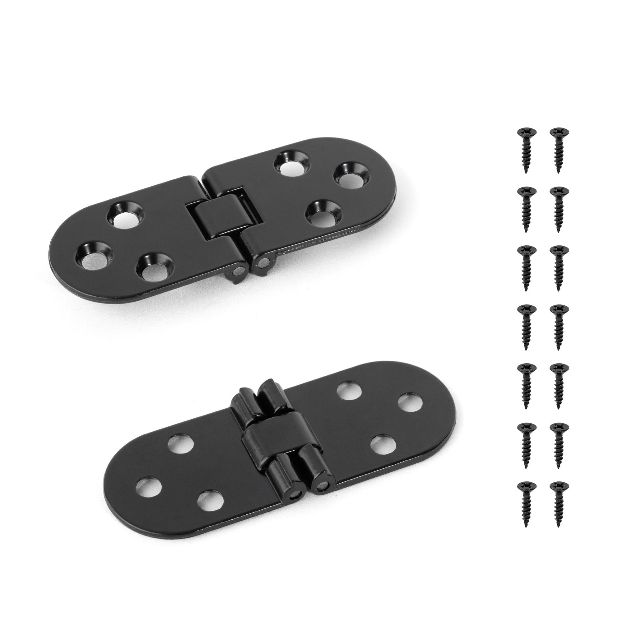 Axylqjvznc Black 2Pcs 2Pcs 180° Foldable Screw-On Hinges – Rounded Corner Flap For Folding Tables And Cabinet Doors