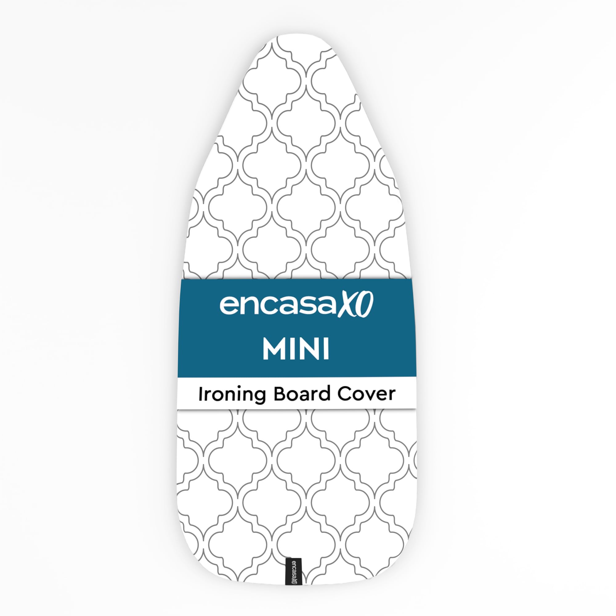 Encasa XO Mini Ironing Board Covers (72x30 cm) Drawstring Tightening with Thick 3 mm Felt Padding, Easy Fit, Scorch Resistant, Printed - White Tiles