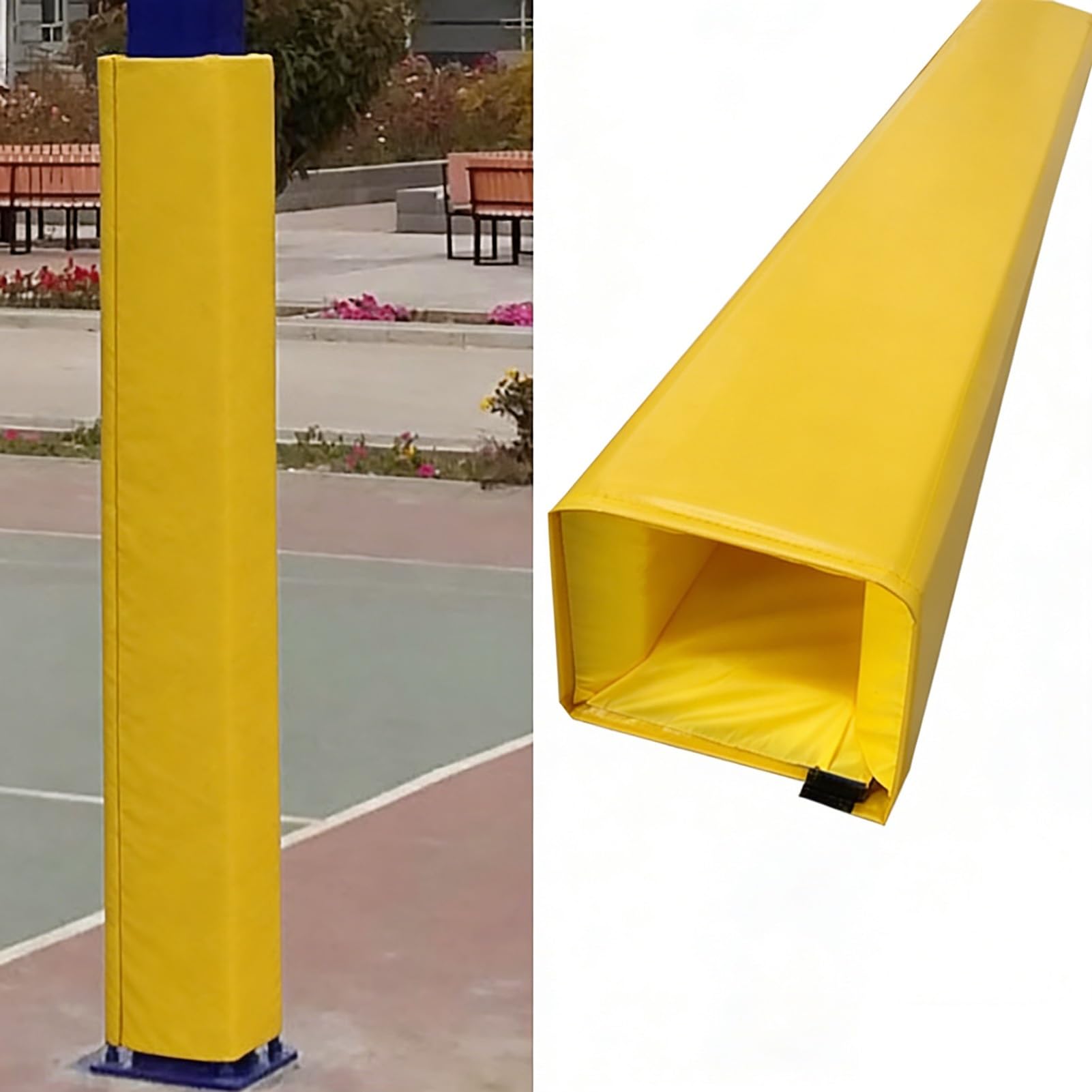 Cuscinetti autoadesivi per bastoni da basket da 1,8 m, imbottitura di sicurezza per pali da 10,2 a 30,5 cm, protezione resistente agli urti per palestre e palestre, ammortizzazione migliorata