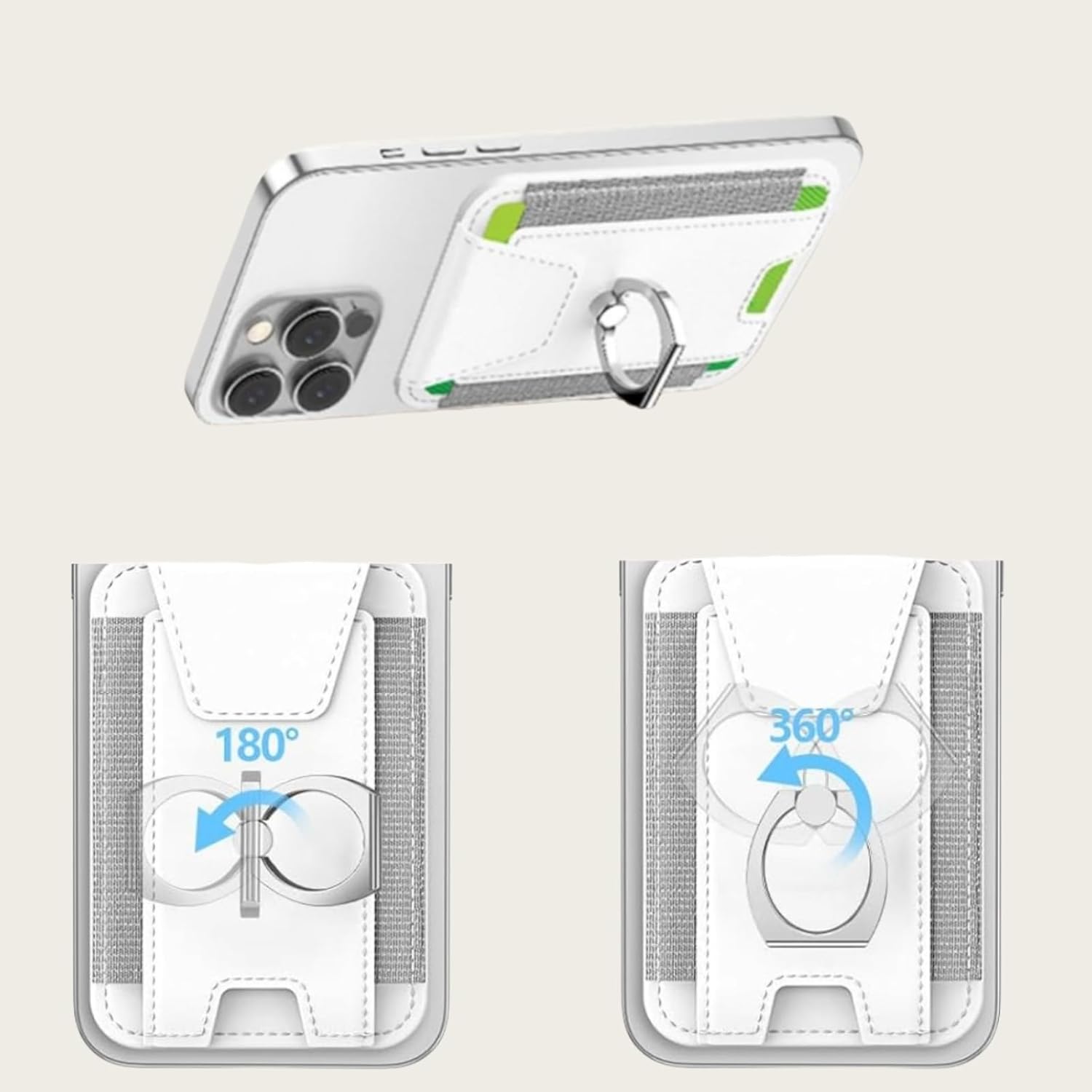 Magnetic Card Wallet Holder For Magsafe Wallets with Grip, 7 Cards Holder RFID Blocking, Ring Stand Stick on Wallet, Leather Magnetic Phone Wallet with Privacy Flap - Image 5