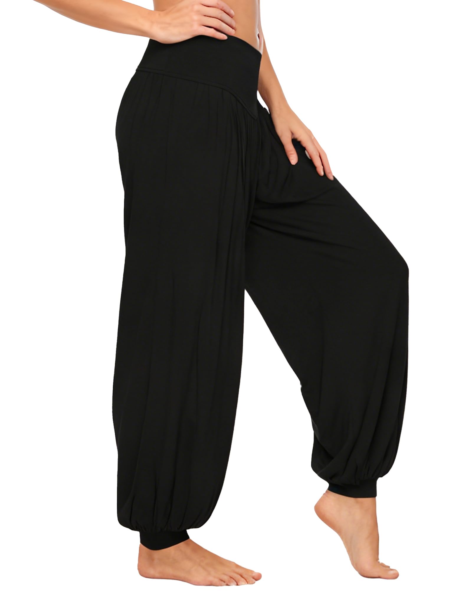 AvaCostume Pantalones de harén de baile de yoga suave para mujer de algodón modal