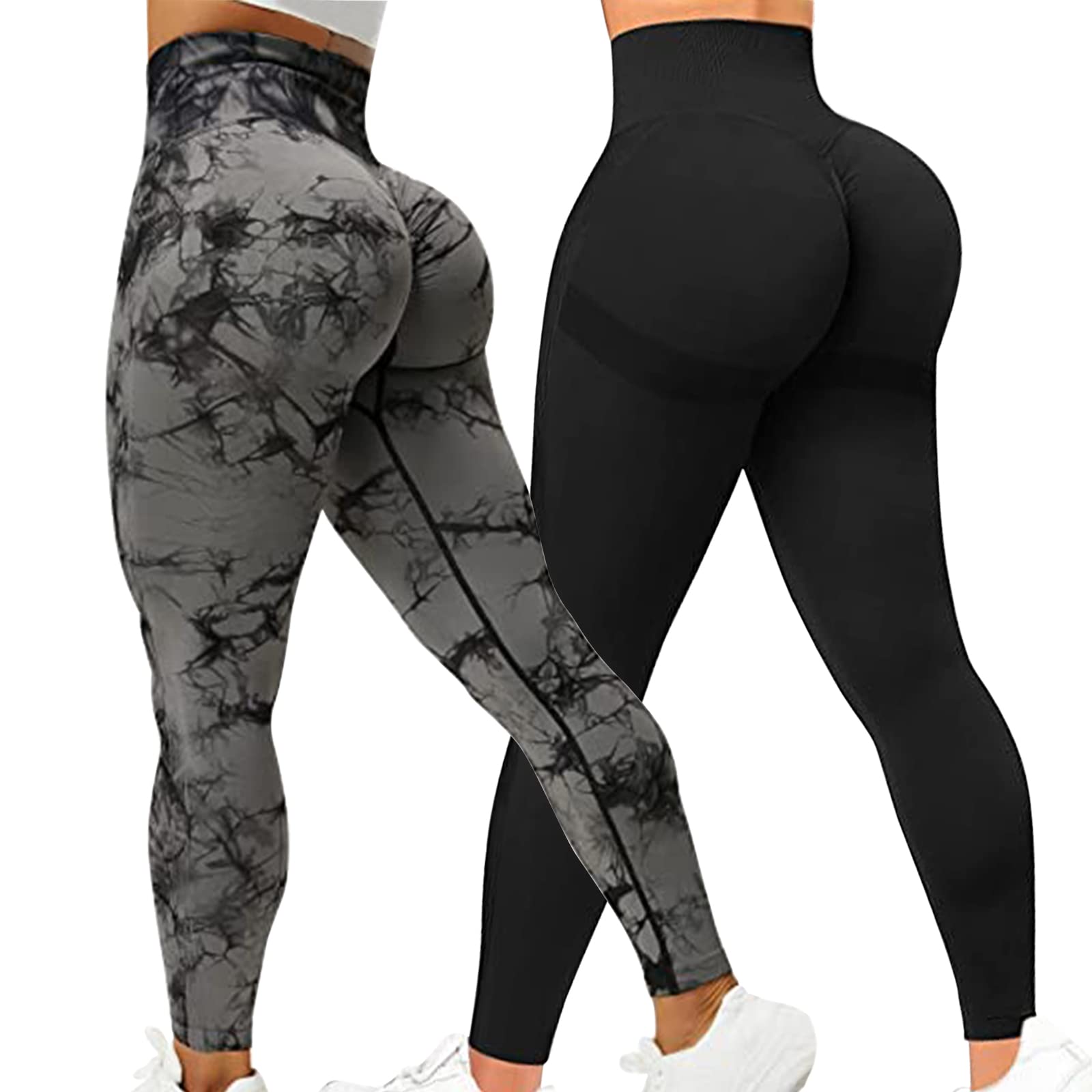 JetjoyScrunch Butt Sports Leggings Women's High Waist Opaque Butt Push Up Booty Leggings Seamless Compression Gym Leggings for Sports Yoga Workout