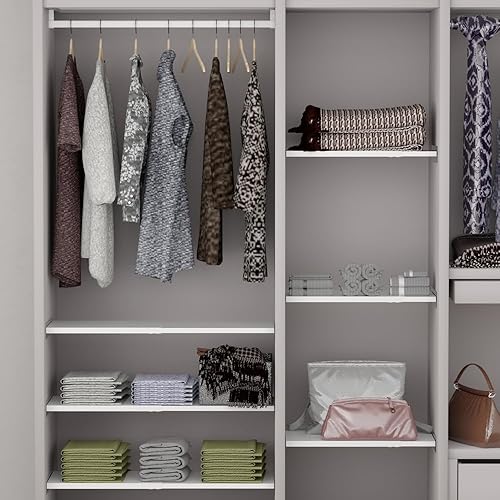 Miniatura 2 de Slideep Estante de armario ajustable con adhesivo sin costuras, estantes de armario de metal expandibles para armario escolar, gabinete, armario,