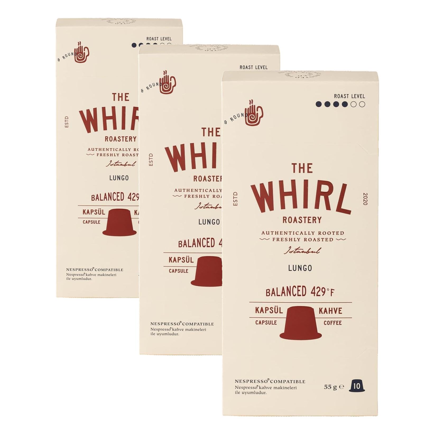 The WHIRL Espresso Lungo Balanced Kapsül 55 G (3 paketi)