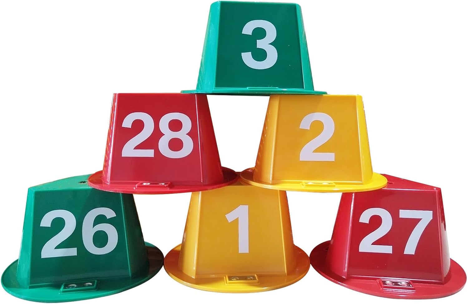 Magnetic Roof Toppers, Magnetic Car Top Hats, Set of 10 with Numbering (Red 1-10)