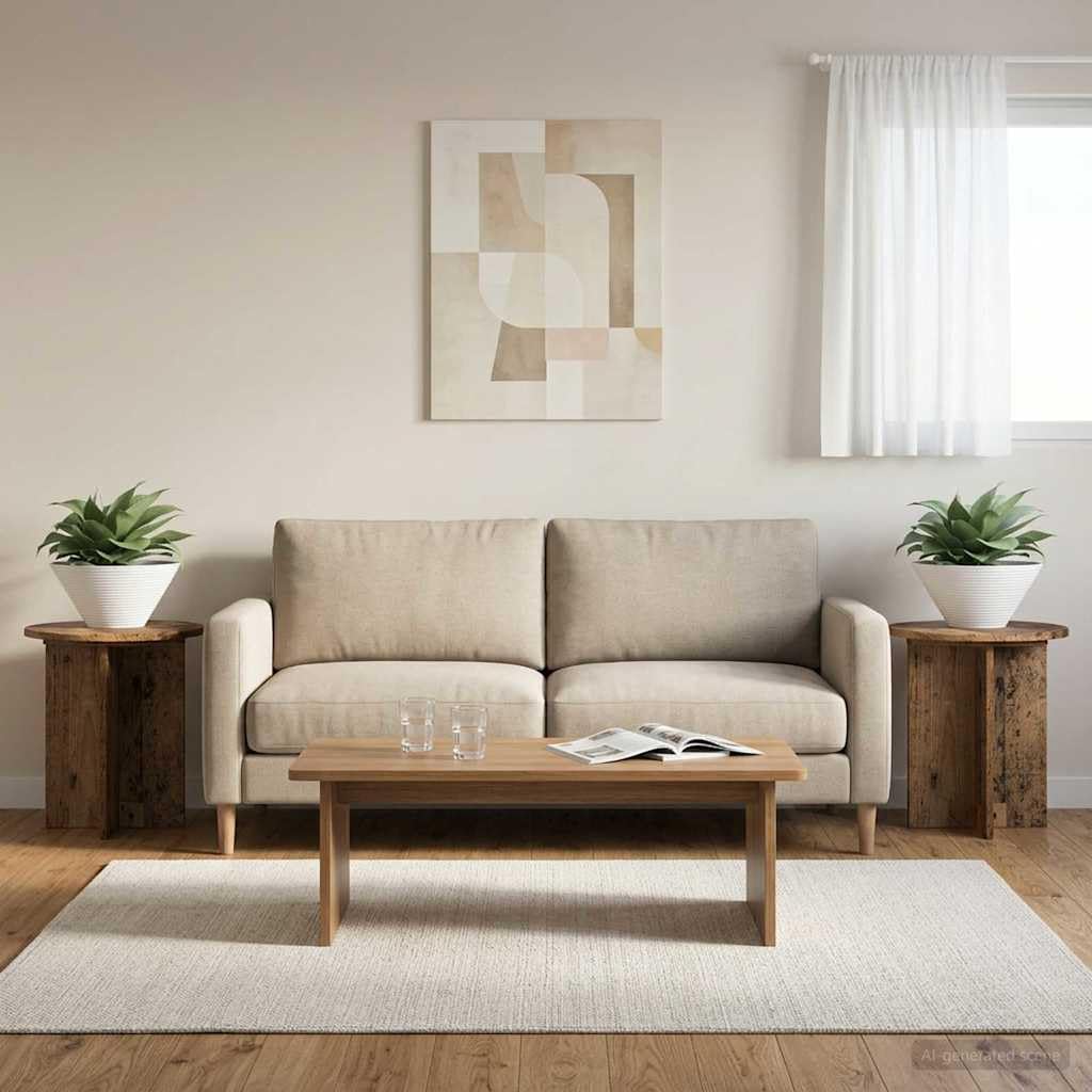 Hothingwell Pflanzenständer, 2-teilig, Holz, 40 x 40 x 40 cm | Modernes und reines Design, für den Innenbereich, funktionale Erhöhung, einfache Montage