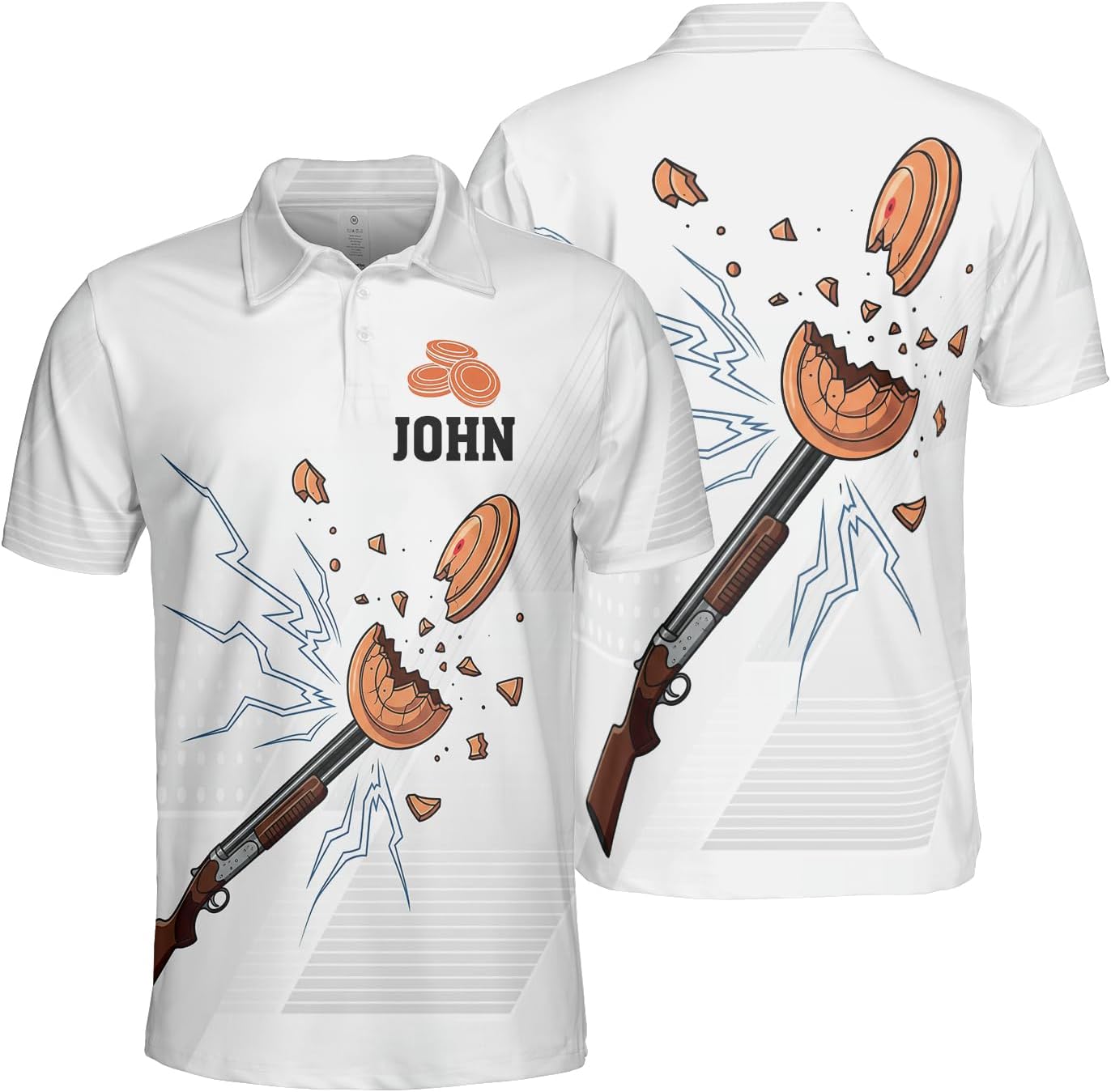 Custom Name Clay Trap Shooting Polo Shirt for Men and Women – Personalized Skeet Shooting Sports Shirt S-5XL