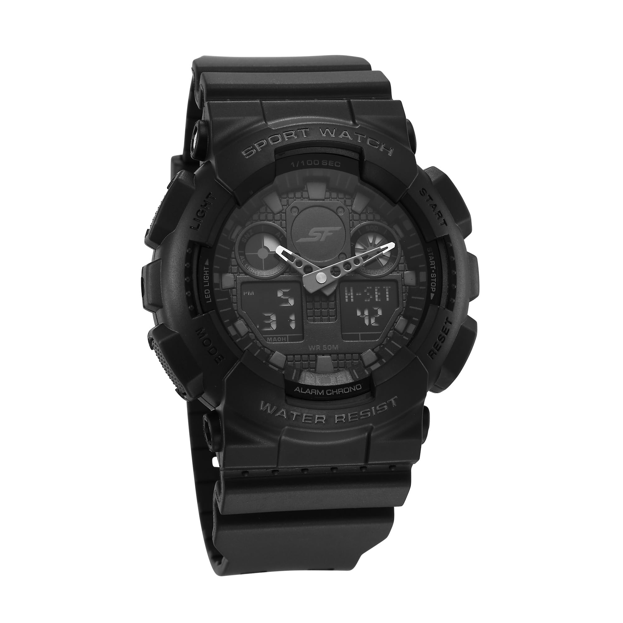 SF Vigour Quartz Digital Analog Digital Black Dial with Black Color Plastic Strap Watch for Unisex-image-38