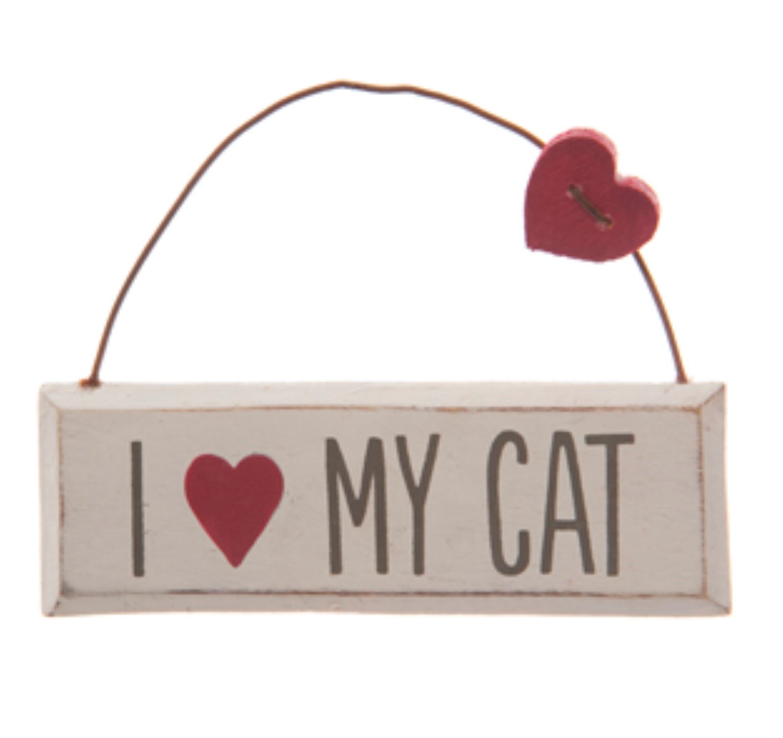 Sass & Belle I Love My Cat Plaque, Multi-Colour