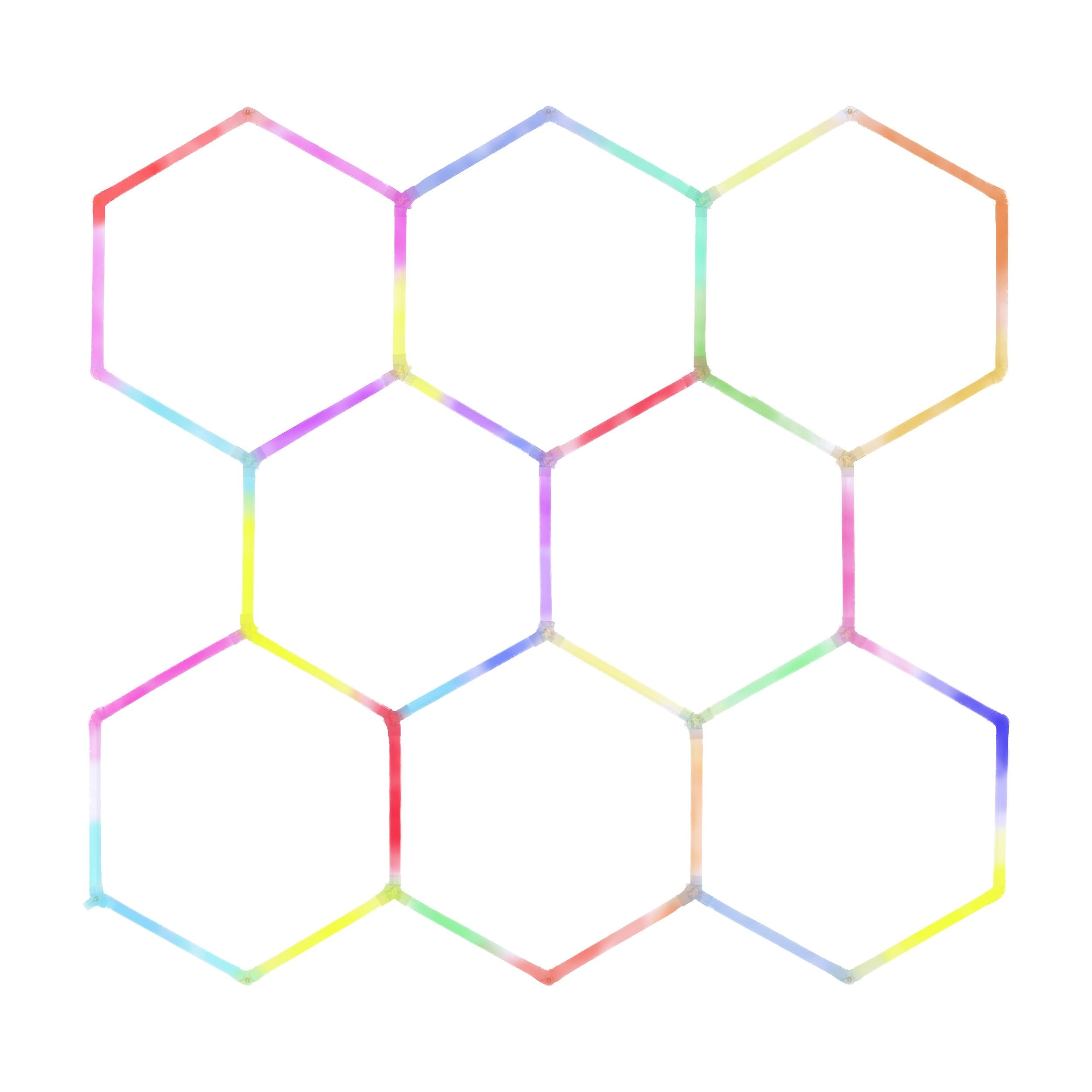 EinParts EPHCL16 lampa LED Hexagon RGB 245,5x236 cm 8 modułów 30800 lm 1900-9000K z pilotem i aplikacją do garażu warsztatu salonu