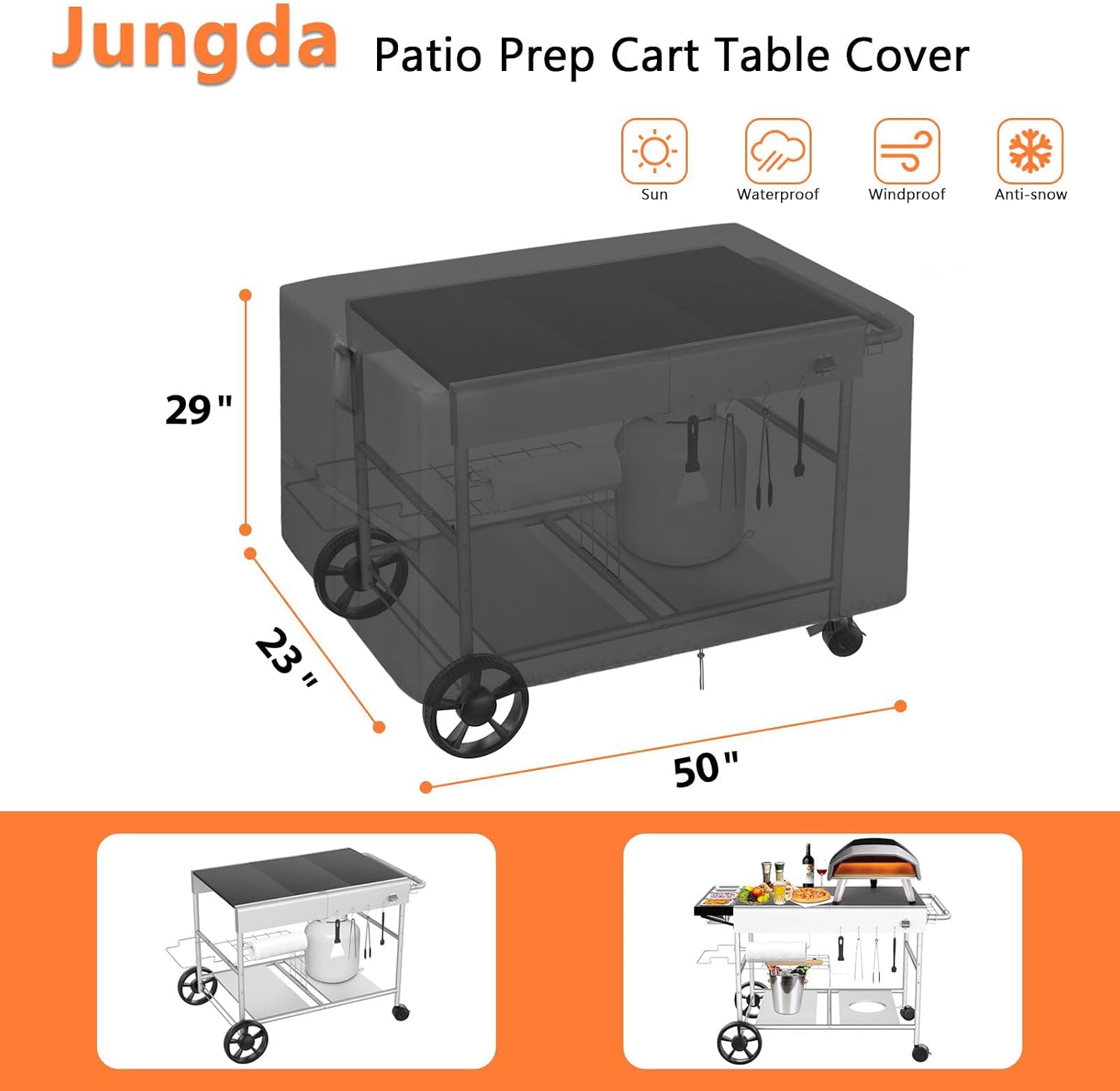 Outdoor Dining Cart Cover for Feasto 50 Inch Three-Shelf Table image 2