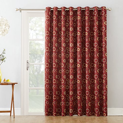 Sun Zero Celestia Geometric Print Energy Efficient Grommet Curtain Panel, 54
