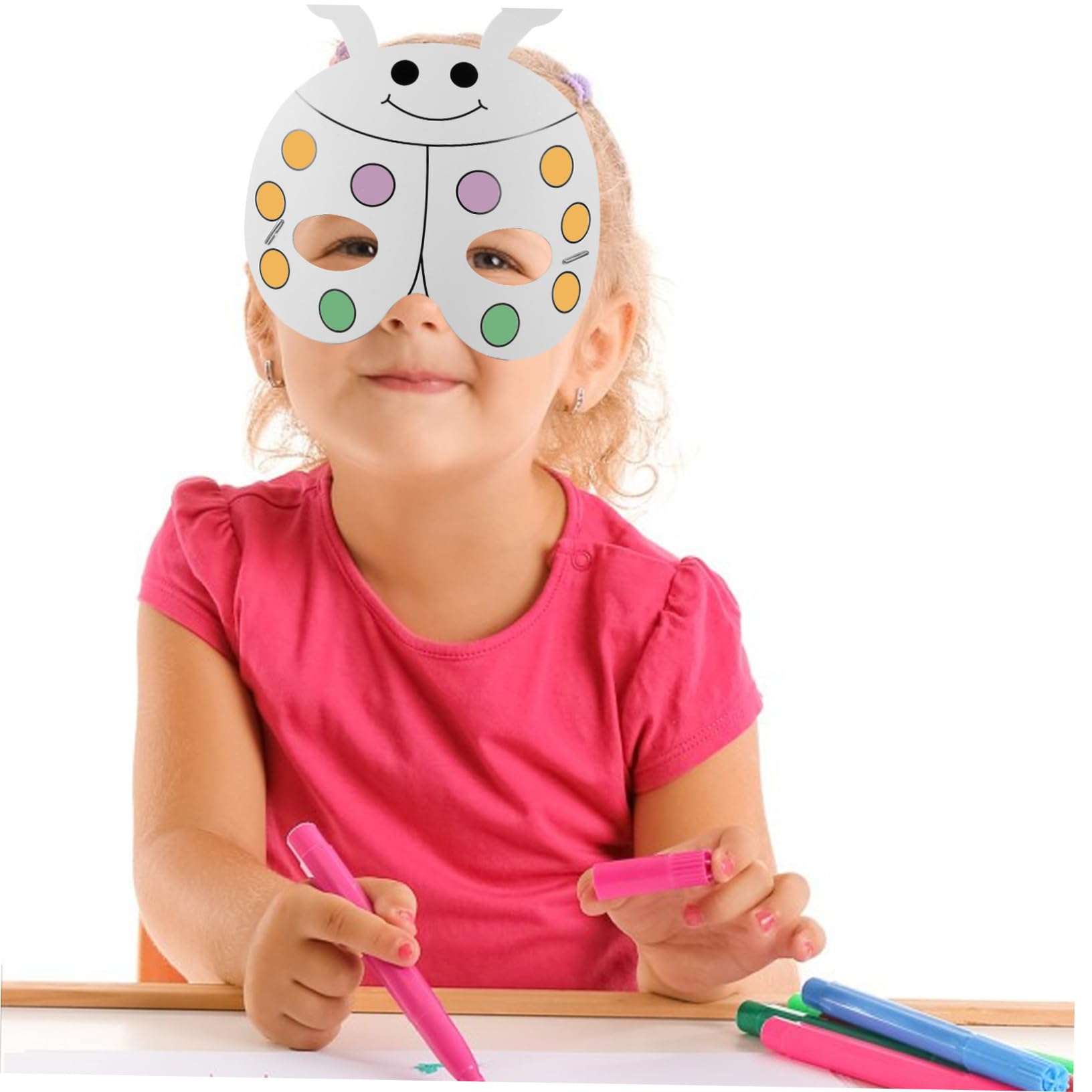 BESPORTBLE Set Maschere Bianche DIY 24 Pezzi Carta per Bambini | 12 Pennarelli ad Acquerello Inclusi, Festa Scuola Decor, Stile Animale per Pittura Creativa Stile Casuale