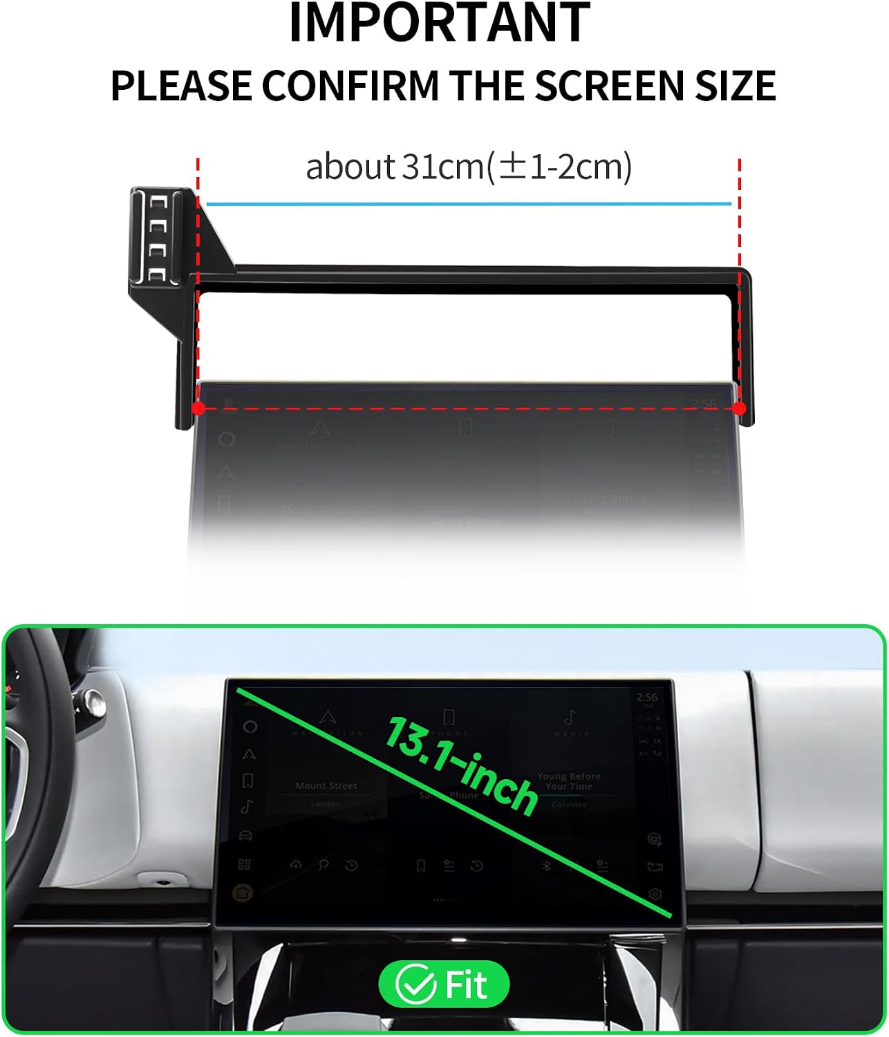 15W Wireless Fast Charger for Land Rover Range Rover 2023-2026 / Range Rover Sport 2023-2026 Accessories 13.1-inch Screen Fixed Clip, Interior Decoration Mobile Phone Mount, 360° Rotation