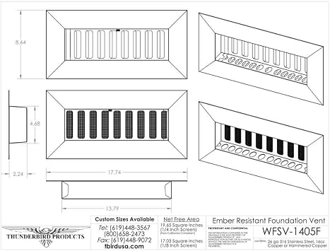 Ember Resistant Stainless Steel Foundation Vent