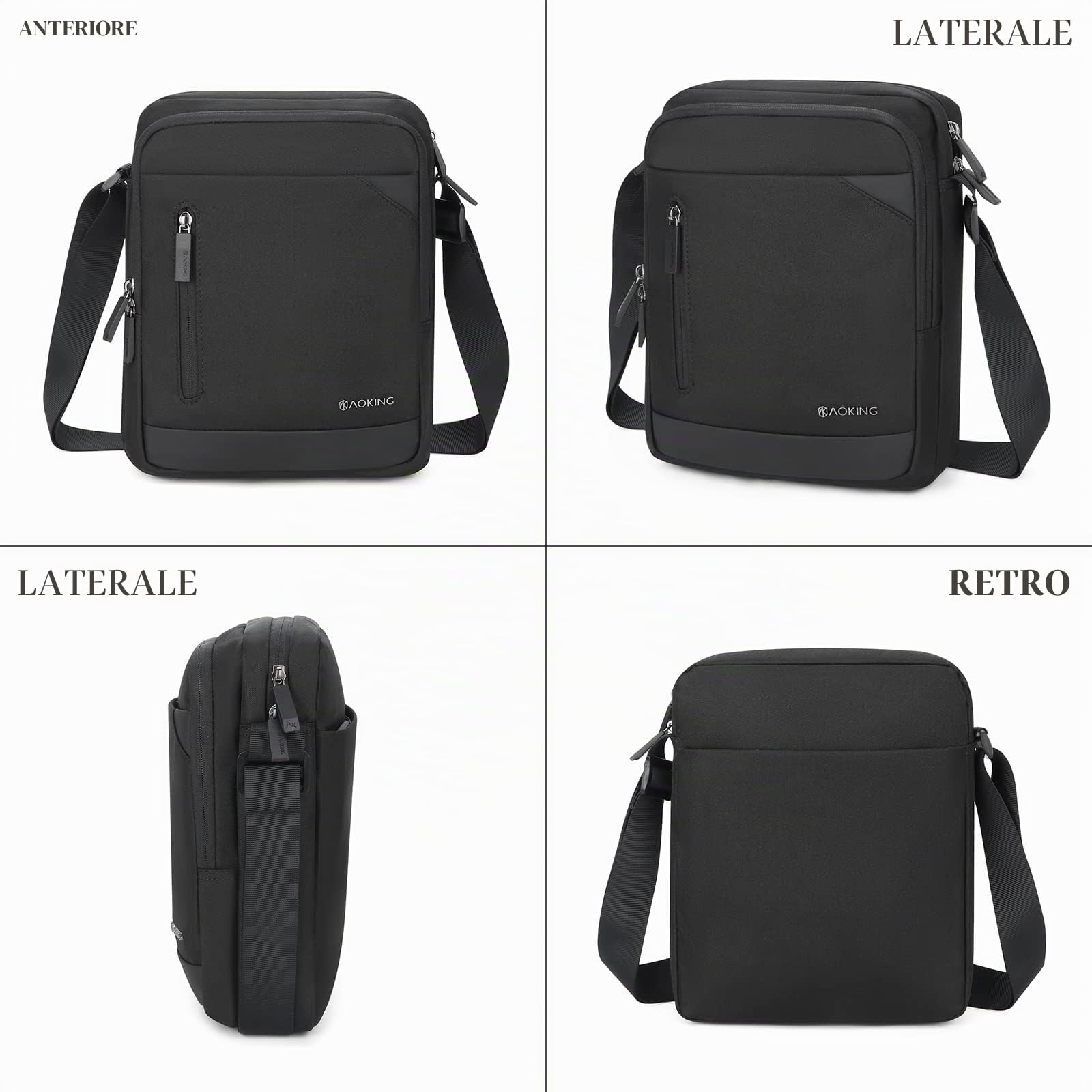 BAIGIO Borsa Uomo Tracolla per Tablet ipad a 11 Pollici Borsa A Spalla Uomo Impermeabile Messenger Bag Borsello Uomo Tracolla Grande per Viaggi, Affari e Tempo Libero