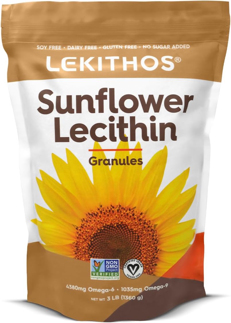Sunflower Lecithin Granules, Allergen Free, Gluten Free, No Artificial Preservatives, Single Ingredient (3lb)