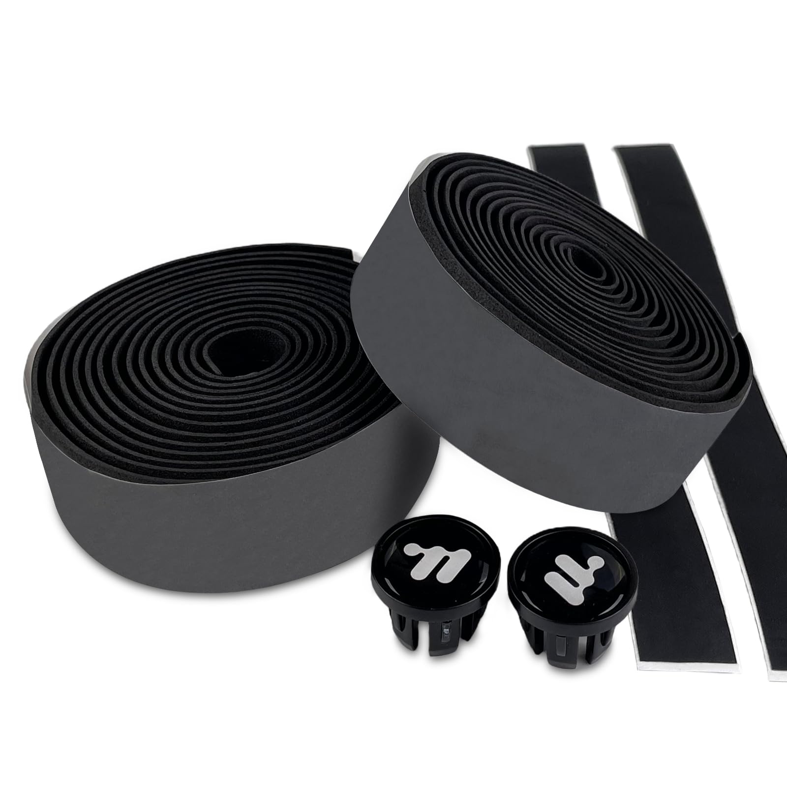 LUMITERRA Fahrrad Lenkerband, 200cm Schwarz Eva Lenkerbänder, Rutschfest und Stoßdämpfend Lenkerband,Weich, Elastisch und Robust Extra Griffig, für MTB Rennrad und Urban Cycling Inkl