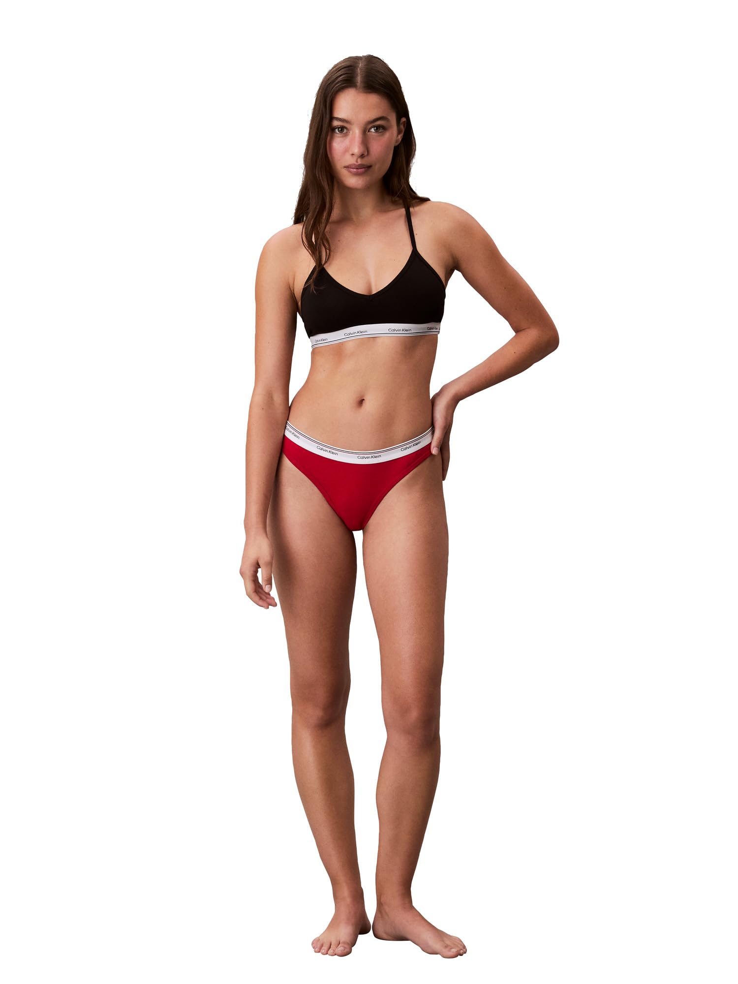 Calvin Klein Women's Balance Cotton Stretch Thong Panties, 3 Pack: X-Large Black/Nymphs Thigh/Obsess