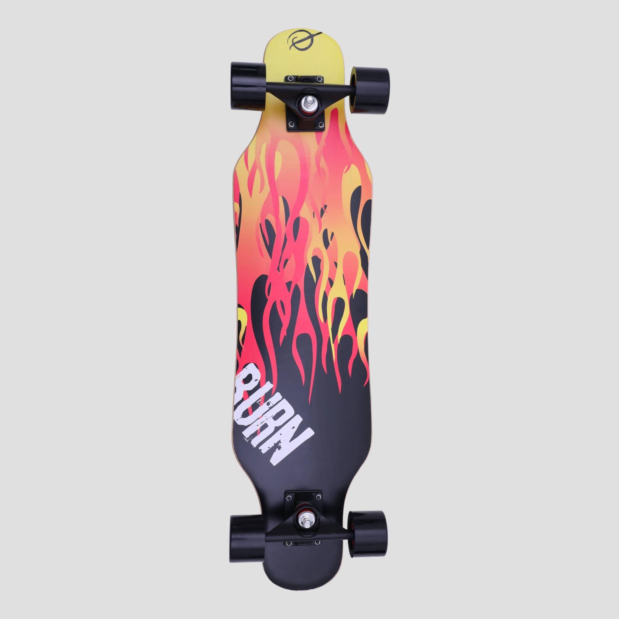 Longboard Cruiser Burn - theLongboarder 80cm | Carving y Cruising | ABEC-7 | Niños, Adolescentes, Principiantes | Tabla Larga Resistente y Ligera | Monopatín Largo | Madera de Arce