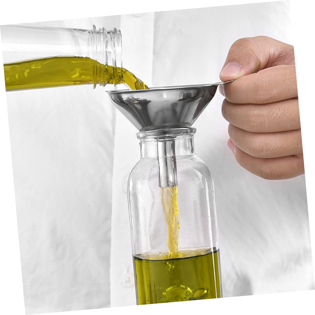Embudo de Cocina de Acero Inoxidable 1 Set para Líquidos y Secos