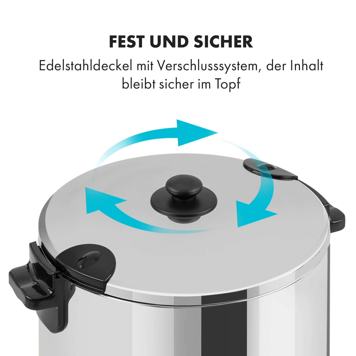 Klarstein KonfiStar - Caldera de cocción, Para confituras y termo, Temperatura ajustable 30-110 °C, Programable 20-120 min, Conserva la temperatura, Acero inoxidable, Volúmen 40 Litros, Plateado