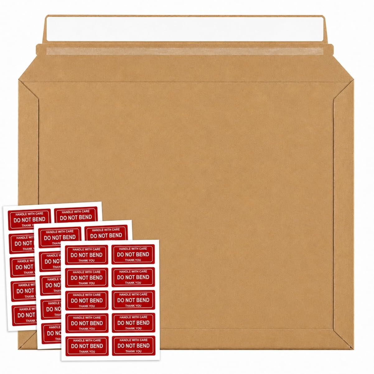 STRBOXONG A4 Cardboard Envelopes 334 x 234 mm, C4 Rigid Stay Flat 400gsm Expandable Capacity Book Mailers, Royal Mail Large Letter with Peel & Seal and Rip & Strip Open (Pack of 30 + Stickers)