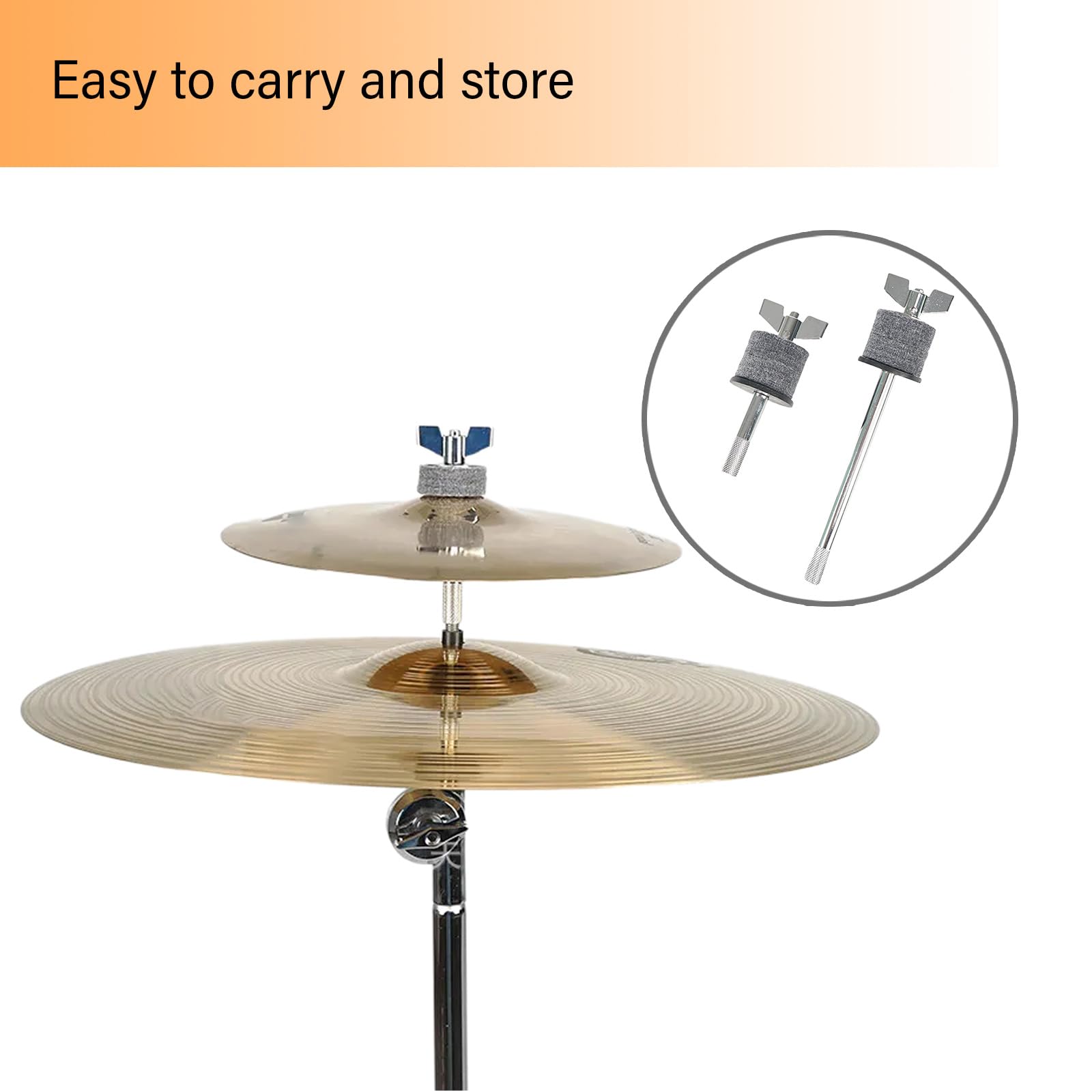 Apilador de platillos para platillos, soporte de montaje para platillos de tambor, soporte de brazo para platillos, accesorios para instrumentos de percusión, fácil de usar, estilo largo