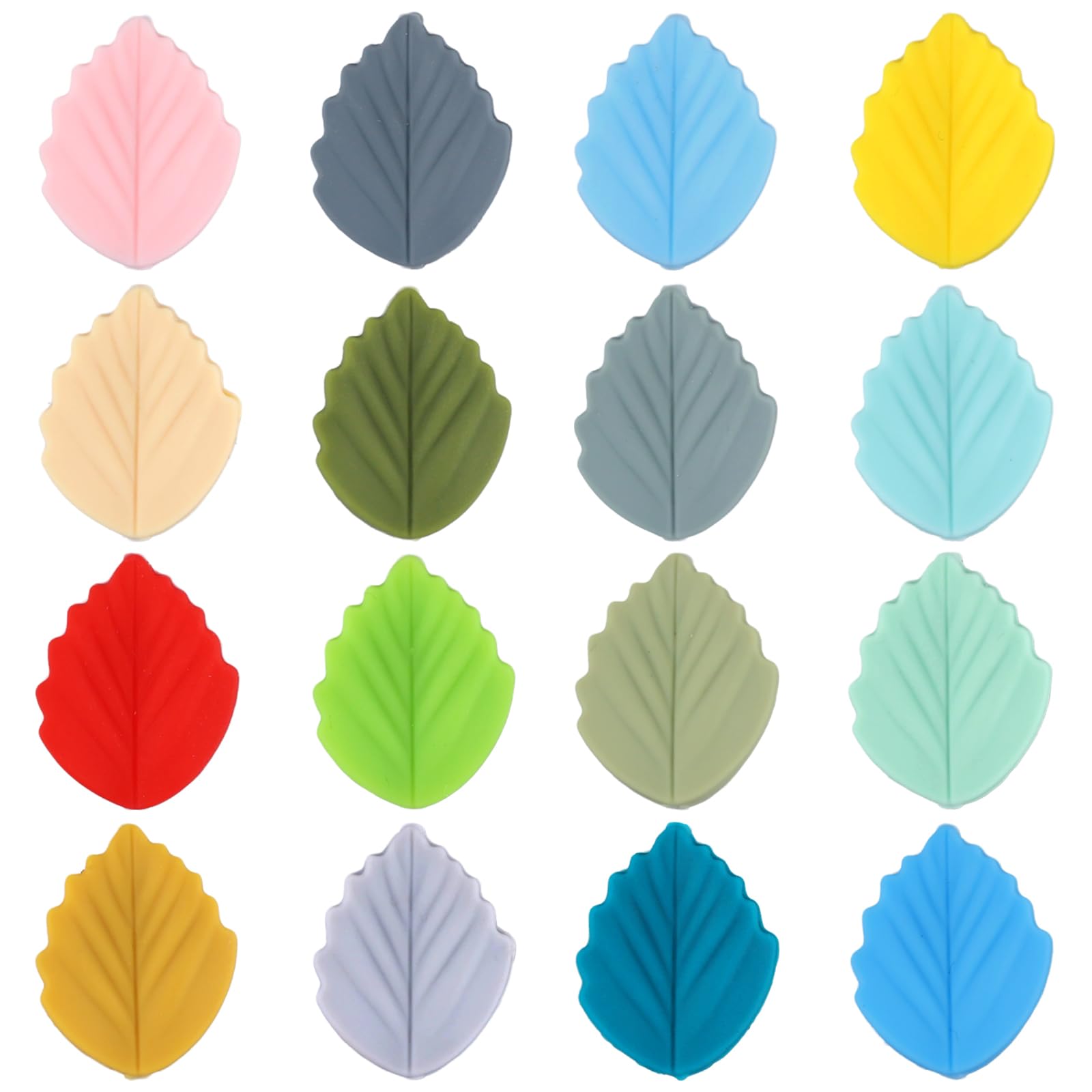 16pcs Knitting Needle Stoppers, Cute Leaf Knitting Needle Point Protectors 16 Colors Silicone Knitting Needle End Caps Needle Tip Stoppers for Quilting Sewing Supplies