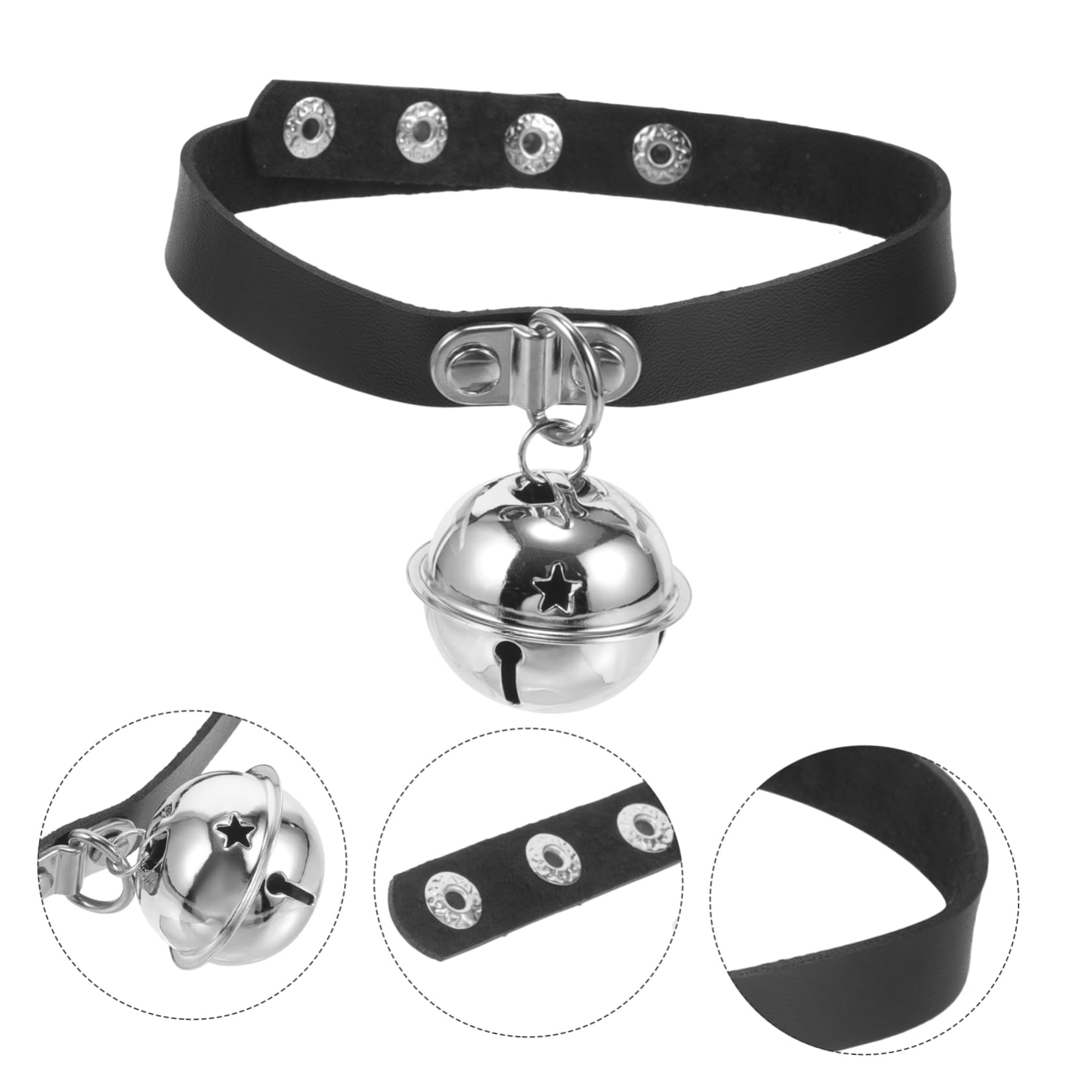 COLLBATH Adorable Collier pour Chiot avec Clochette en PU Robuste Et Réglable pour Un Usage Quotidien Et des Fêtes