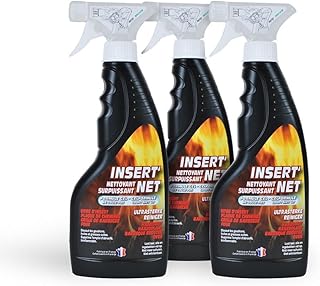 Lot de 3 x 500 ml - Nettoyant surpuissant INSERT'NET cheminée, barbecue et surface difficile - Nettoie, dégraisse, ne coule pas