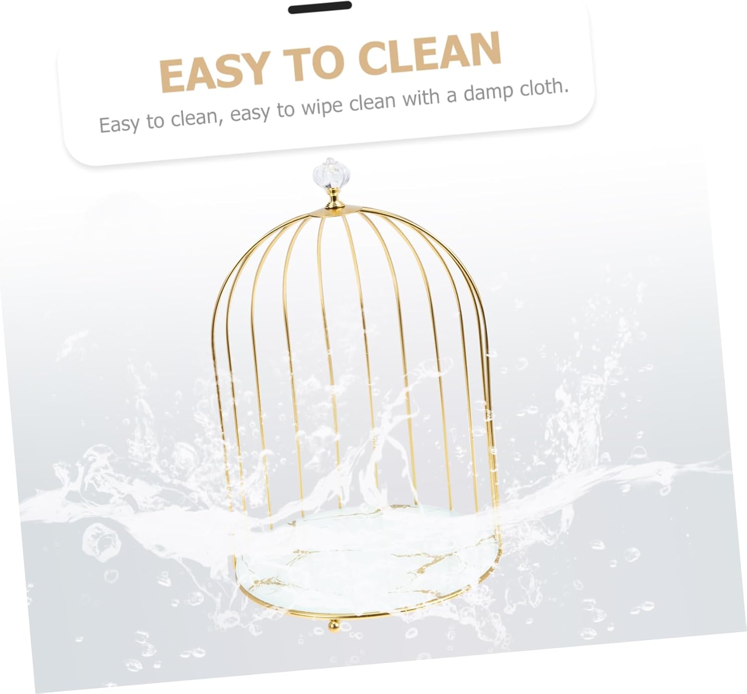 Makeup Organizer Cosmetics Display Case Bird Cage Shaped Holder Dresser Organizer Storage Rack Decor