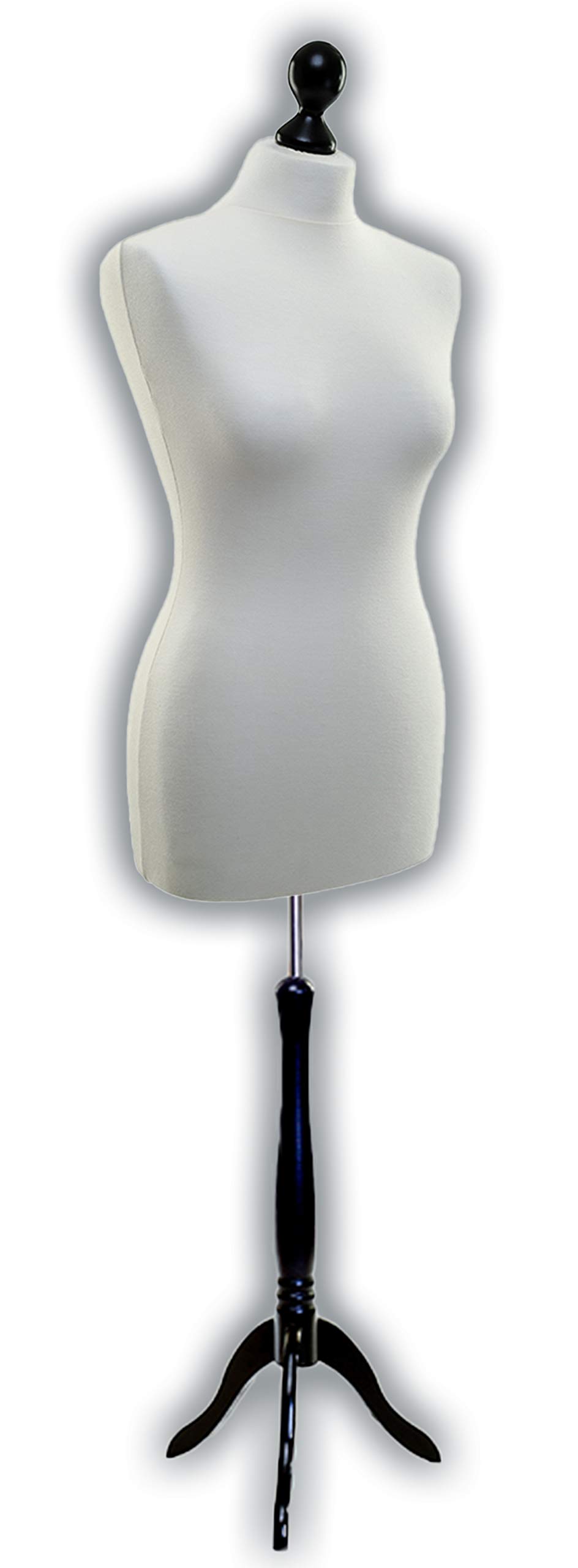 Schneiderpuppe / zum Probierpreis! / LUCCESI / Größen S - XL (Female) / Torso Size: L (40-42) / Wechselbezug Creme-Weiss / Standfuss schwarz / Damen - Schaufensterpuppe