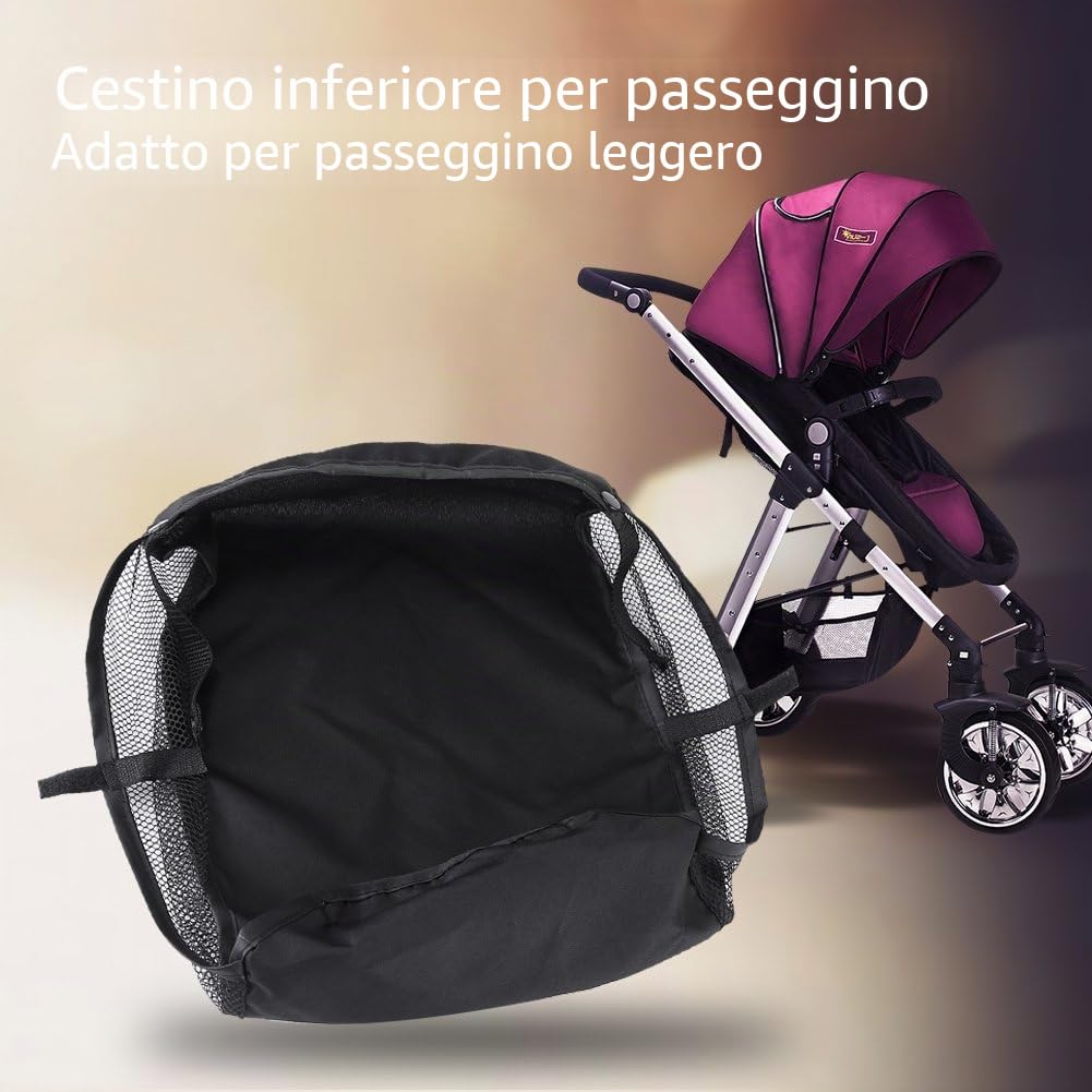 Cestino portaoggetti universale per passeggino, borsa organizer per carrozzina, cestino per la spesa, borsa per riporre prodotti per bambini, 30 x 30 x 9 cm