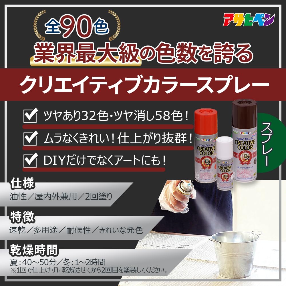 Amazon | アサヒペン クリエイティブカラースプレー 300ml 89グロス