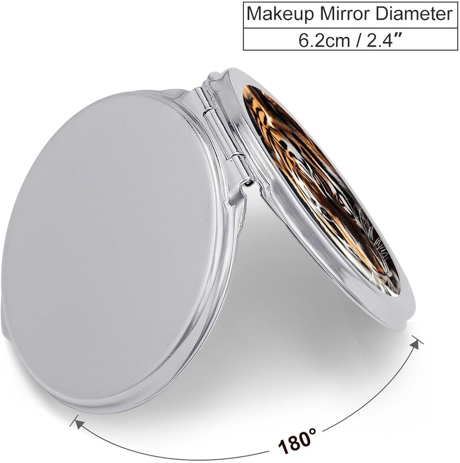 Wild Animal Tiger Travel Makeup Mirror Compact for Purse Pocket image 2