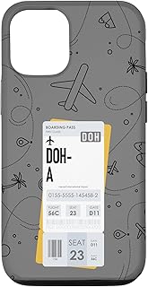 iPhone 13 DOHA DOH Boarding Pass Air Flight Ticket City Plane Case