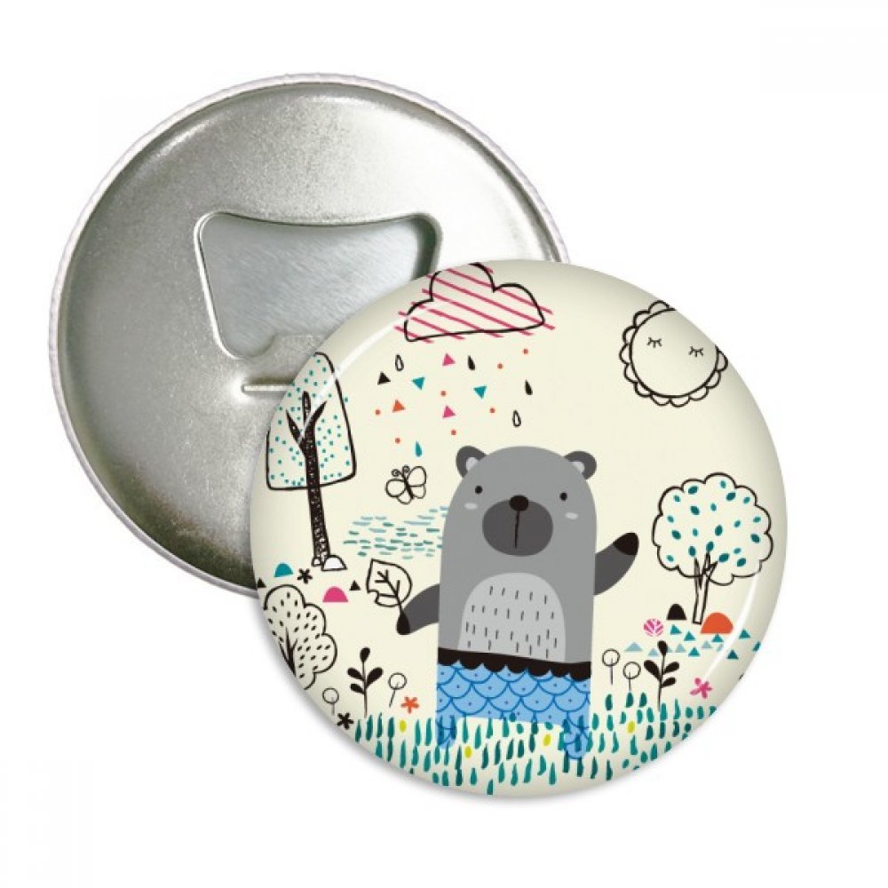 Décapsuleur aimant rhinocéros bleu badge bouton rond cadeau 3 pcs