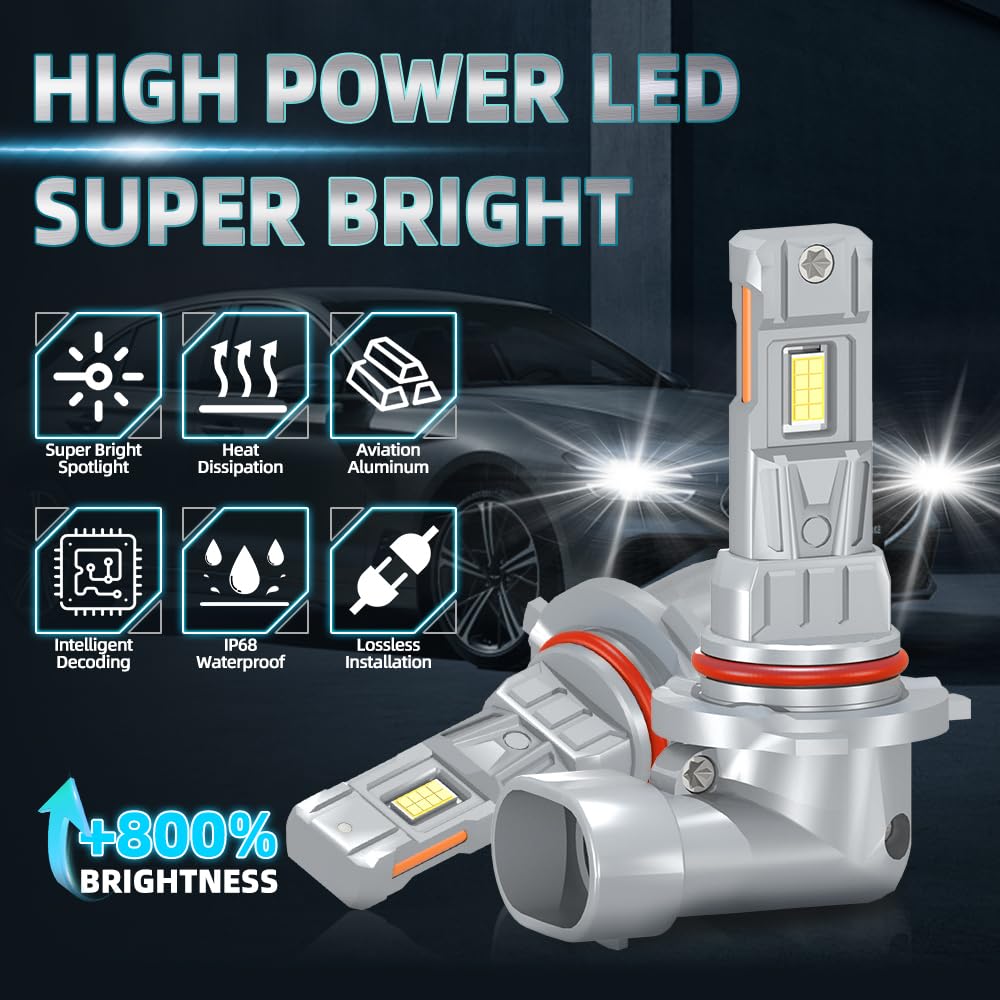 Generico Kit Lampadine LED Auto, 20000LM, 12V, Abblaglianti 9005 HB3, Anabbaglianti H11, Fendinebbia H11, Fari LED antiabbagliamento, Illuminazione notturna a 300 metri, For Jeep Compass 2014-2021