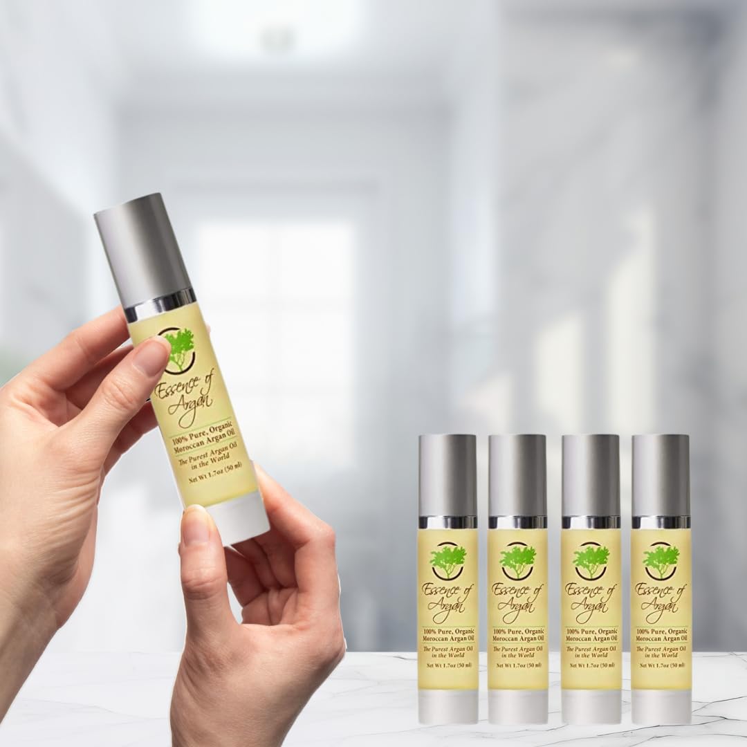 Essence Of Argan Moroccan Argan Oil for Hair Skin & Nails - Natural Eco-Certified Cold Pressed Oil for Skin Moisturization - Non-Greasy Formula for Hair and Nail Growth - Pack of 5 product thumbnail 6
