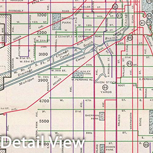 Amazon.com: Chicago Surface Line 1934 - Historical Transit Map