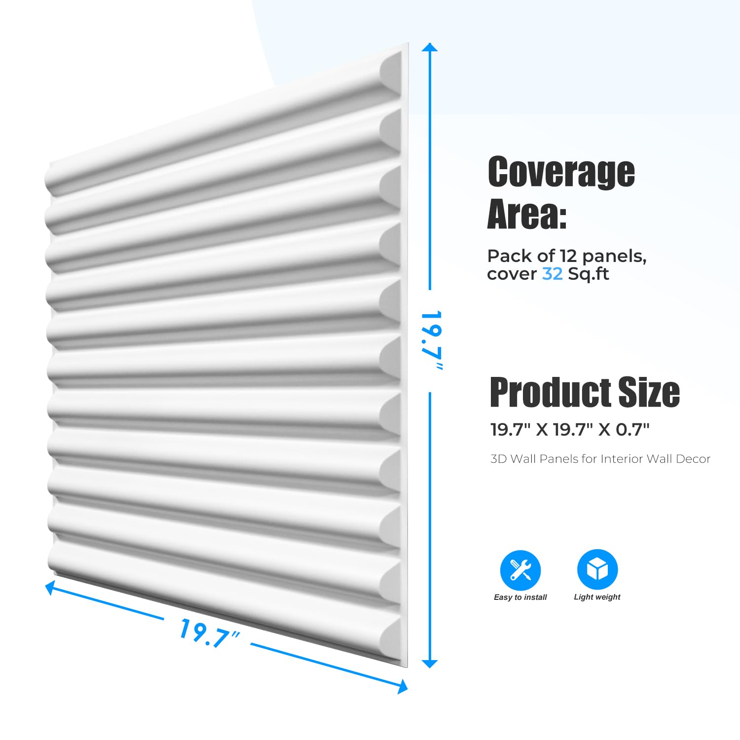 Snapklik.com : STICKGOO 12 PCS 3D Wall Panels, 19.7" X 19.7 ...