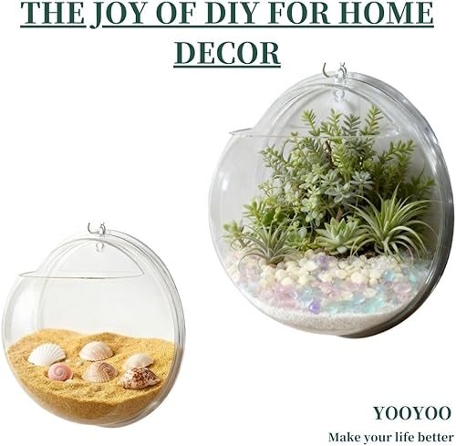 Miniatura 3 de Maceta pecera Yooyoo acuario creativo de acrílico colgante montado en la pared para plantas acuáticas, maceta acuario decorativa con forma de