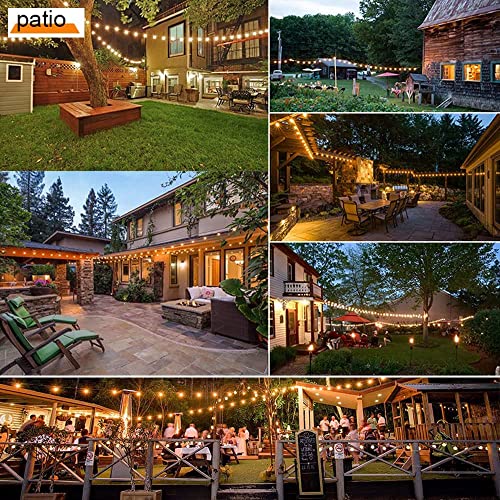 64FT(32FTx2PCS) LED Outdoor String Lights, Waterproof String Lights with 30 ST38 Shatterproof Edison Bulbs,Commercial Grade String Lights,Hanging Outdoor Lights for Patio Backyard Deck Gazebo - Image 7