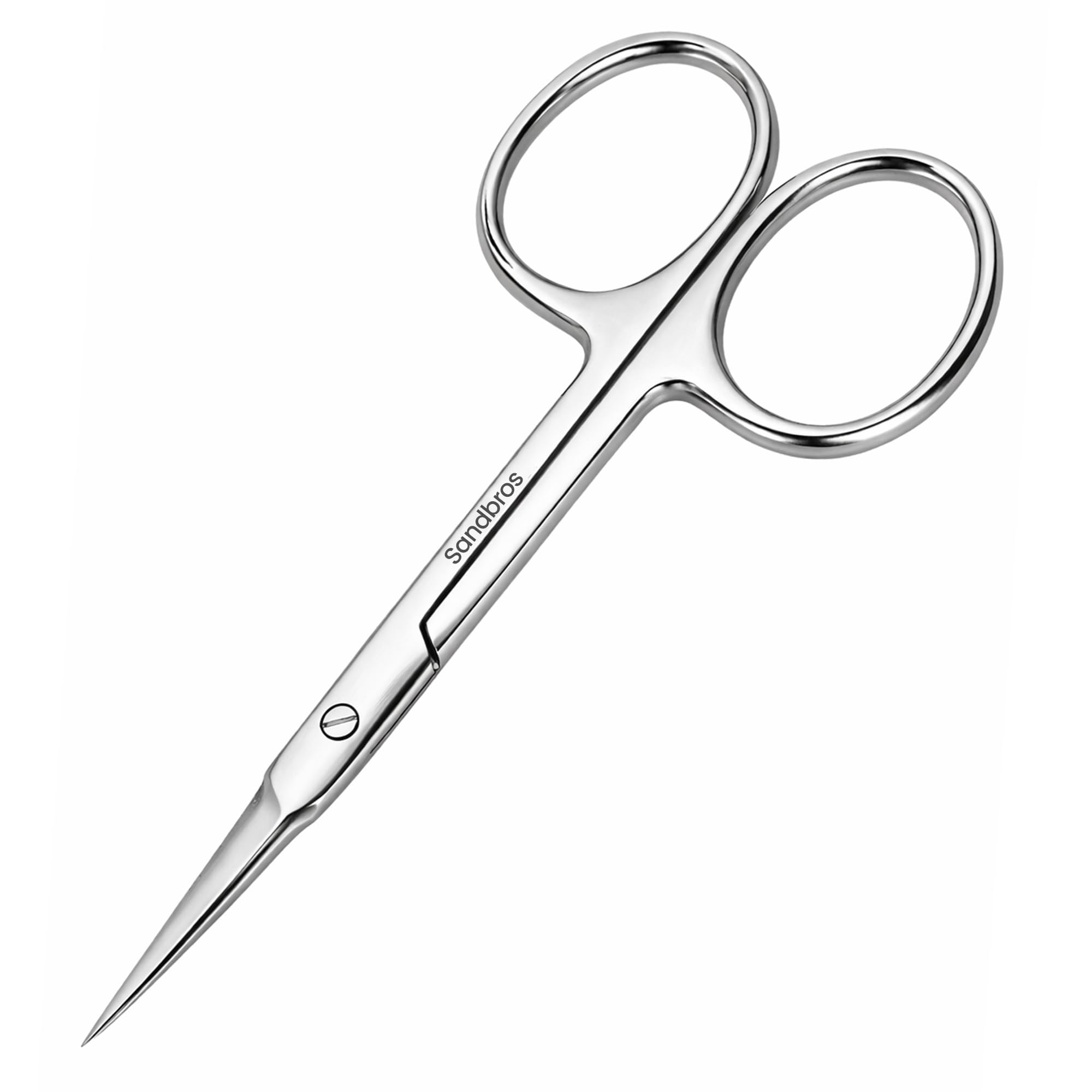 Sandbros Silver Fine Point Embroidery Scissors, Small Sharp Scissors For Precise Thread Cutting, Sewing, Applique & Detail Work, 10Cm, Stainless Steel,