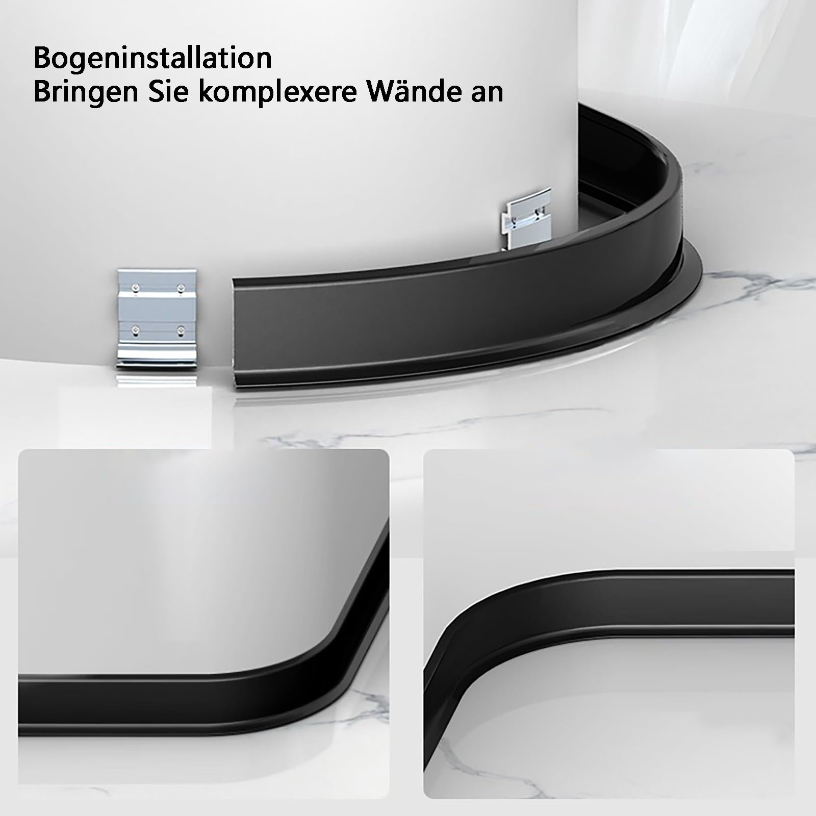 Rodapiés De 125cm (2 Piezas) De Aluminio Resistente Al Desgaste Y A La Luz | Perfiles De Esquina Decorativos De Alta Calidad Para Renovación De Interiores Elegantes - Ideal Para Casas Modernas