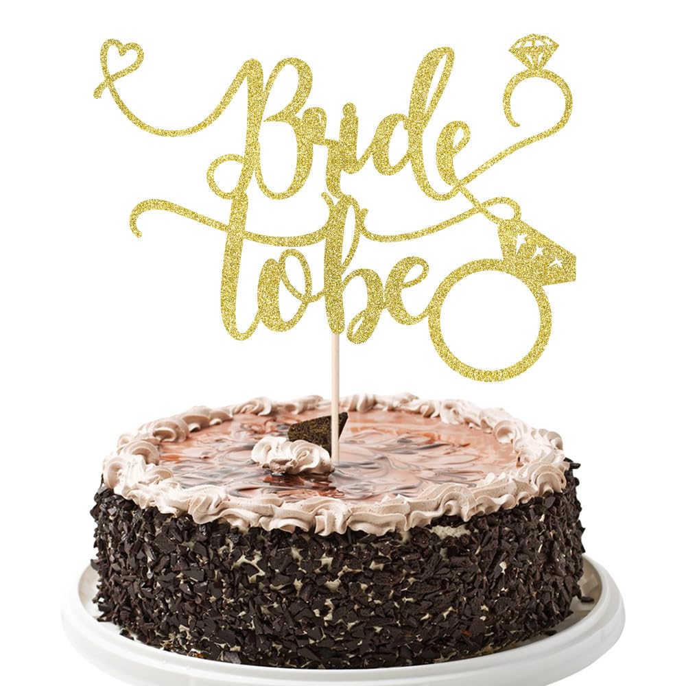 Amazon.com: YUINYO Bride to Be Cake Topper - Gold Wedding Cake